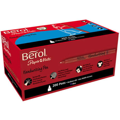 Berol-Handwriting-Pens-Blue-200-Pack