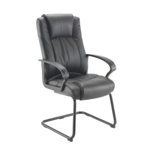 Casino II Leather Visitor Chair – Black