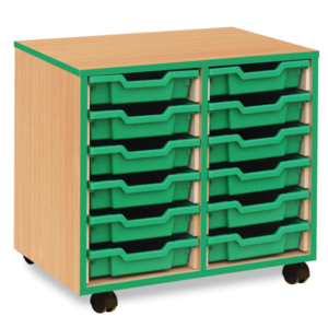 Coloured Edge 12 Tray Storage Unit