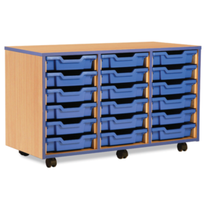 Coloured Edge 18 Tray Storage Unit