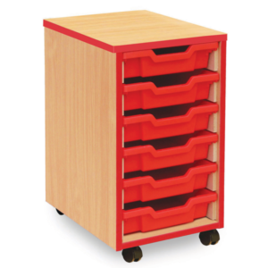 Coloured Edge 6 Tray Storage Unit