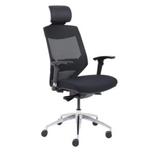Vogue High Back Chair With Headrest – Black