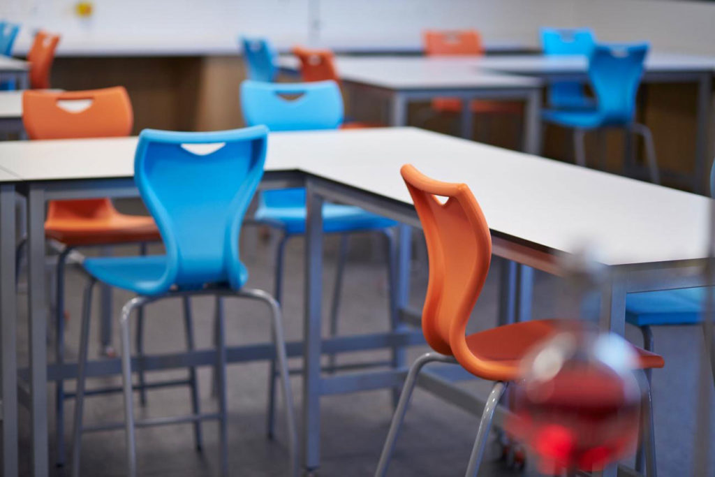 school chairs in classroom
