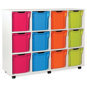 White storage 12 tray unit