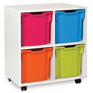 White storage 4 tray unit