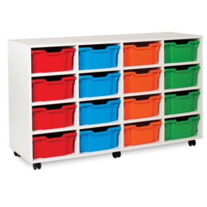 White Storage 16 Deep Tray Unit