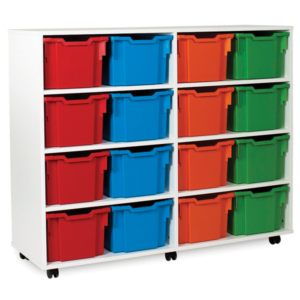 White Storage Extra Deep 16 Tray Unit