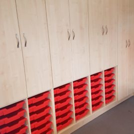 Guilden Sutton primary bespoke storage cupboards