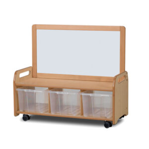 Low Magnetic Storage Unit With Castors & 3 clear tubs