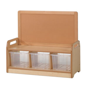 Low Display Storage Unit Without Castors & 3 clear tubs