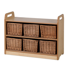 Storage Static Unit with Display/Mirror Back Baskets
