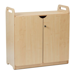 Lockable Storage Cupboard with Display/Mirror Back