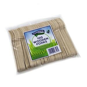 Caterpack Natural Birchwood Forks (Pack 100)